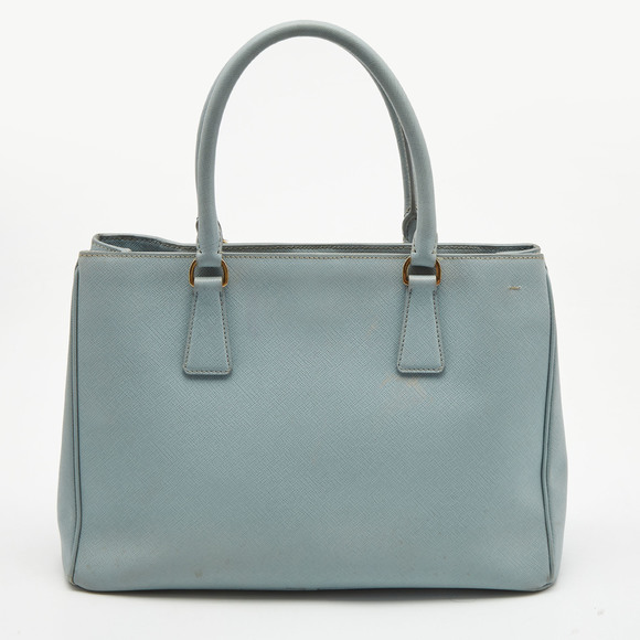 PRADA Light Blue Saffiano Leather Middle Zip Tote - Picture 3 of 8